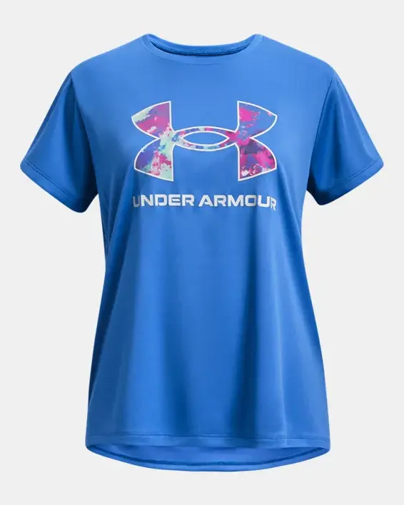 Under Armour Girls' UA Tech™ Big Logo Short Sleeve (Extended Size). 1