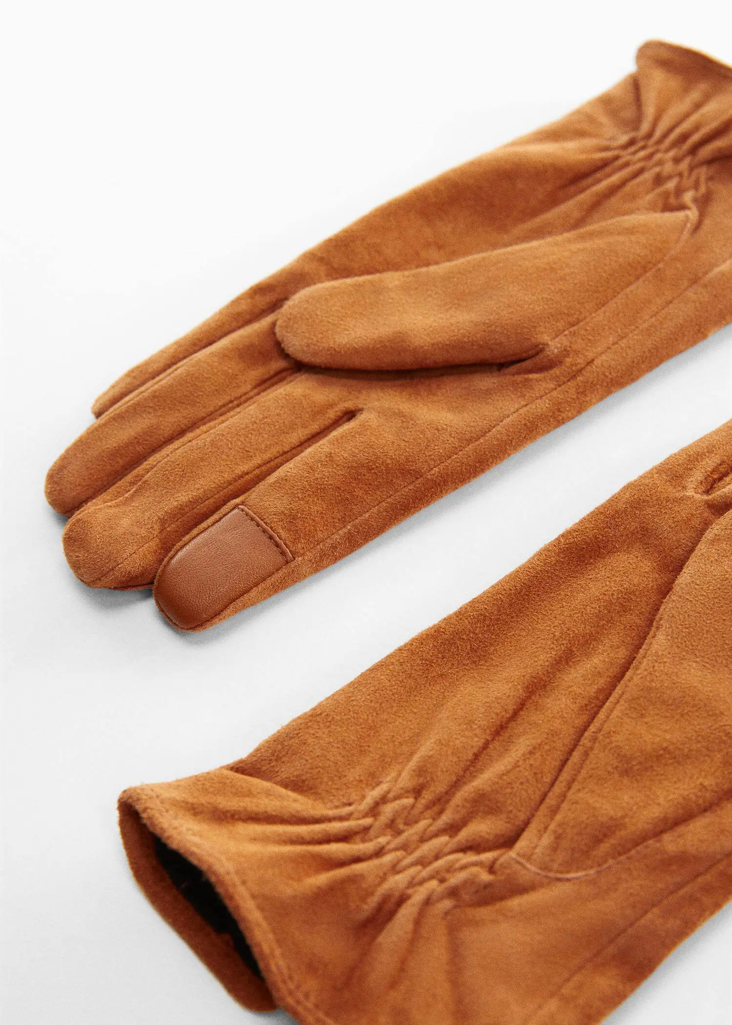 Mango Suede gloves with seam detail. 3
