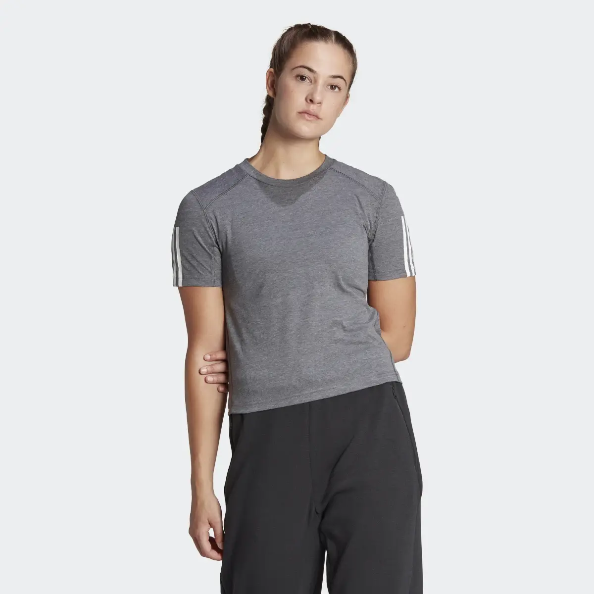 Adidas Train Essentials Train Cotton 3-Stripes Crop T-Shirt. 2