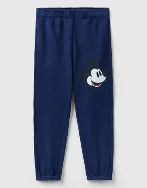 dark blue joggers with mickey mouse print