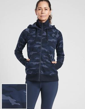 Athleta Triumph Printed Hoodie blue