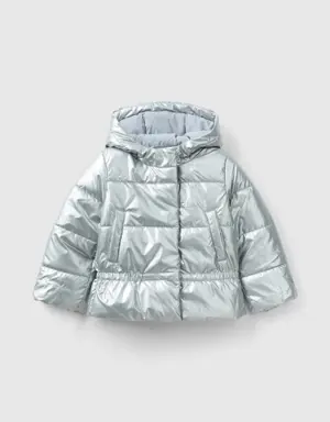 padded jacket in glossy nylon