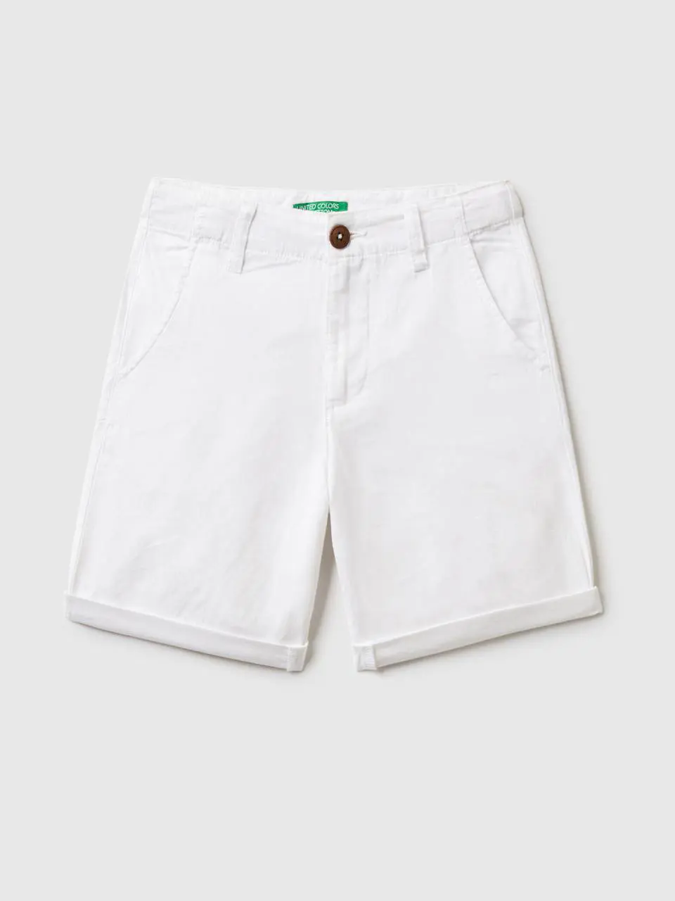 Benetton chino bermudas in pure linen. 1