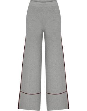Line Detailed Gray Knitwear Trousers