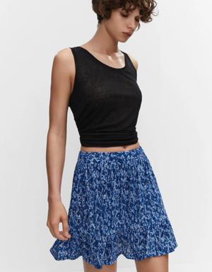 Textured printed skirt