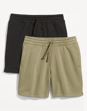 2-Pack Fleece Sweat Shorts for Men -- 7-inch inseam black