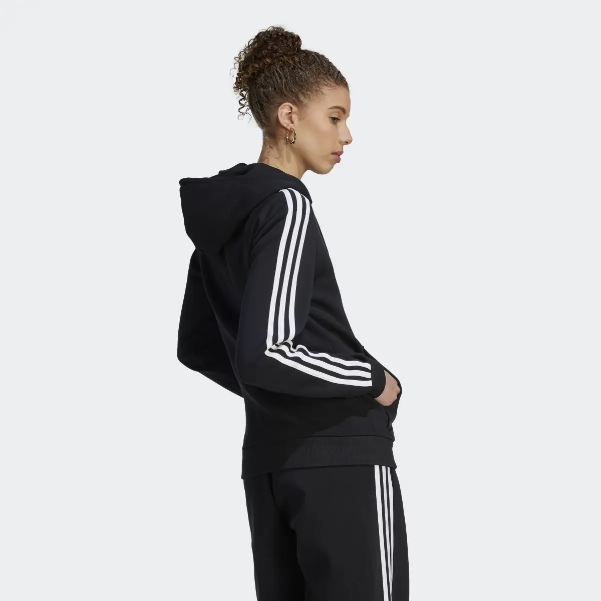 Adidas Essentials 3-Stripes Full-Zip Fleece Hoodie. 3