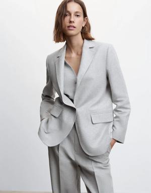 Herringbone linen suit jacket