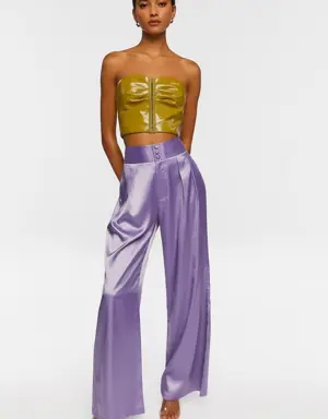 Forever 21 Satin Wide Leg Trousers Lavender