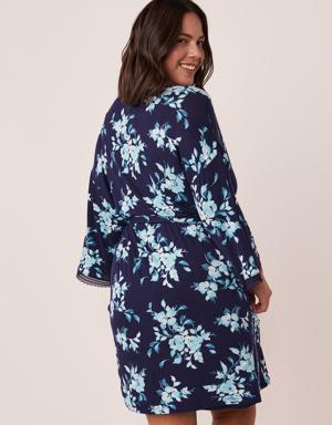 Soft Jersey Lace Trim Kimono