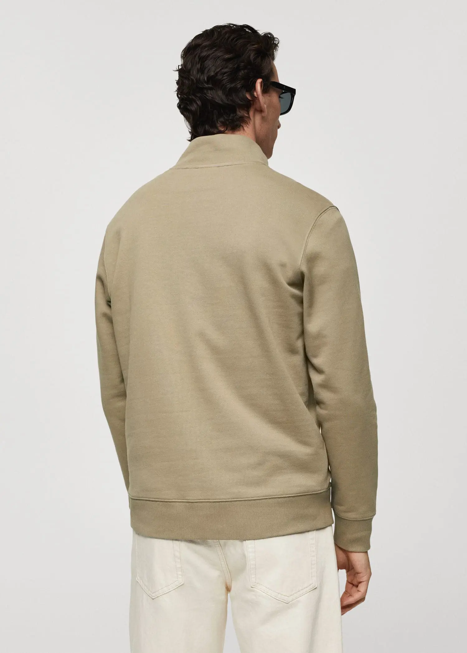 Mango Baumwoll-Sweatshirt mit Reißverschluss. 3