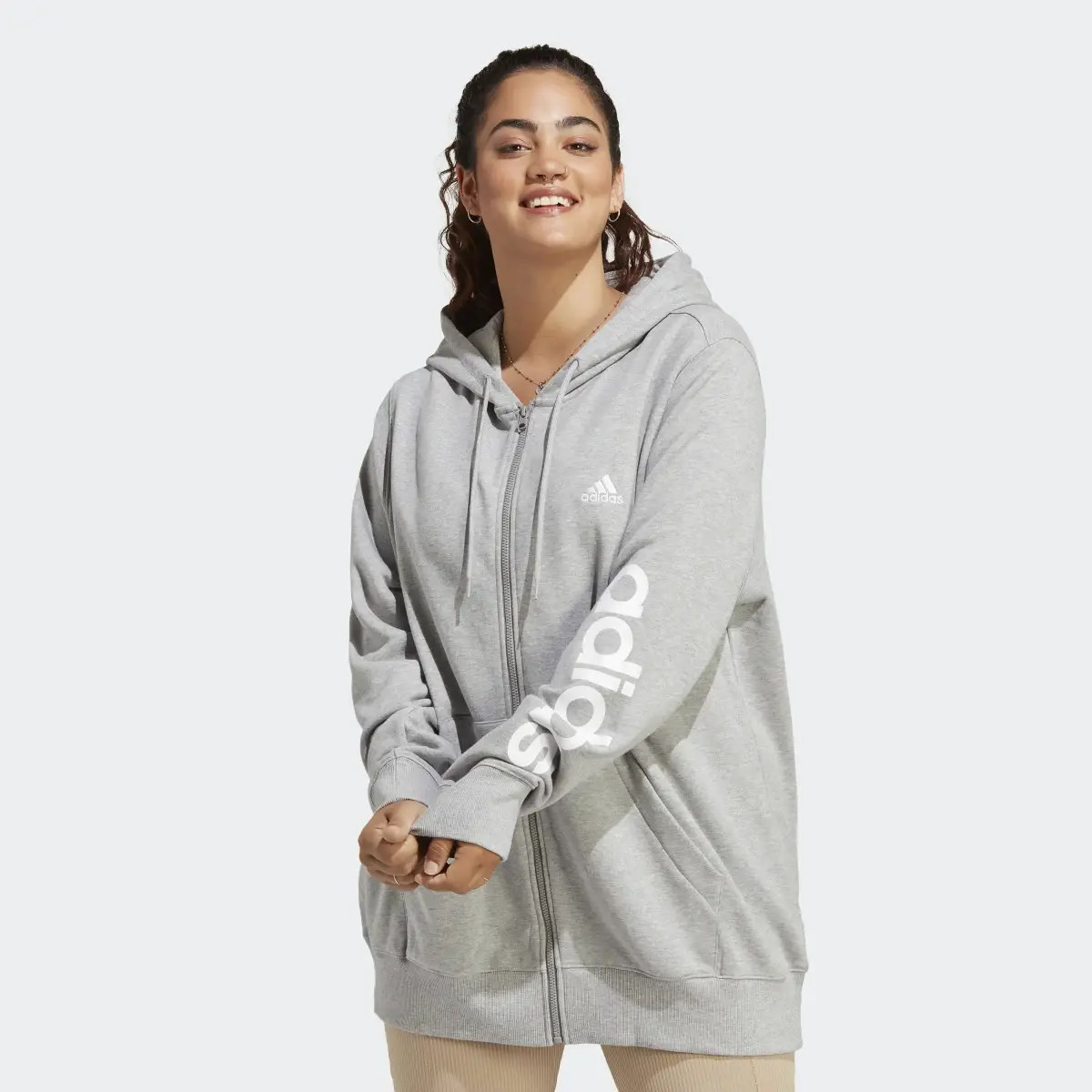 Adidas Casaco com Capuz em Moletão Essentials (Plus Size). 2