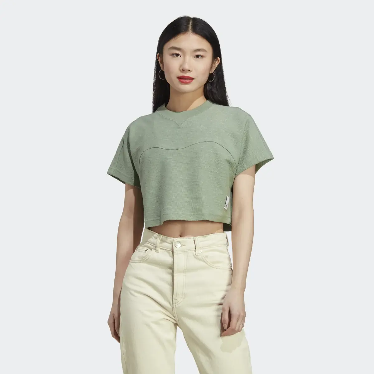 Adidas Lounge Terry Loop Crop Top. 2