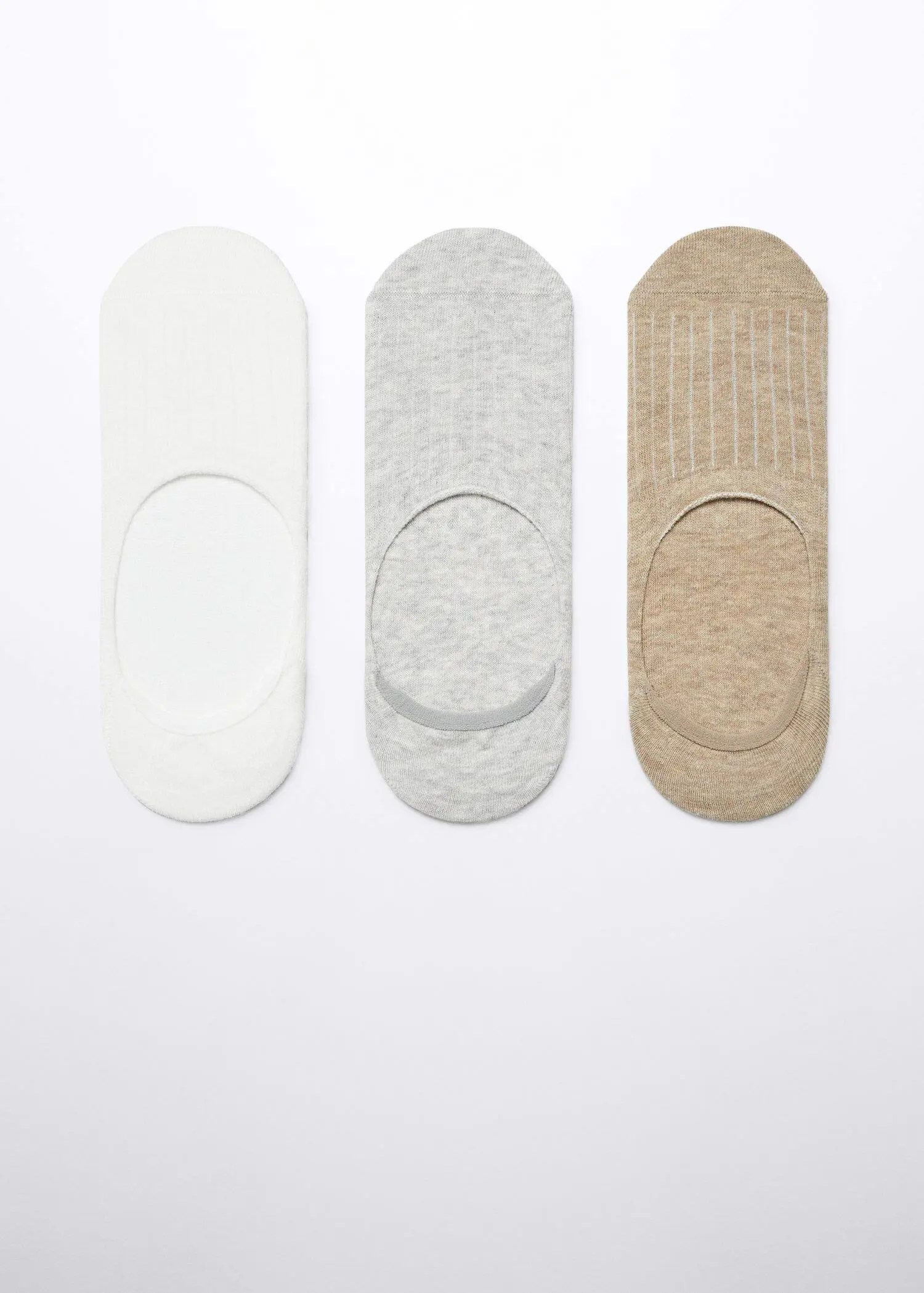 Mango 3-pack of ribbed cotton socks. a set of three bandaids in different colors. 