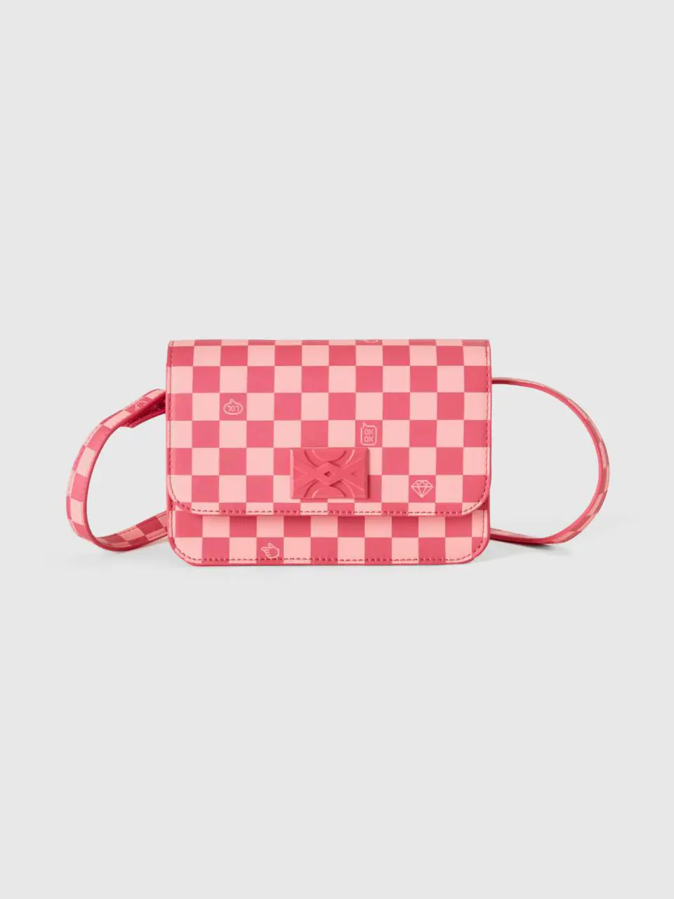 Benetton pink check be bag. 1