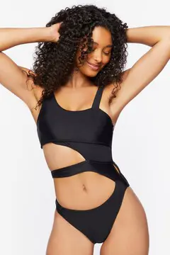 Forever 21 Forever 21 Cutout Monokini One Piece Swimsuit Black. 2