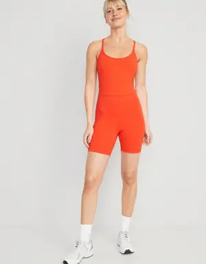 Old Navy PowerChill Racerback Bodysuit for Women -- 6-inch inseam orange