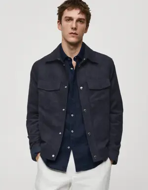 Suede-effect jacket with pockets