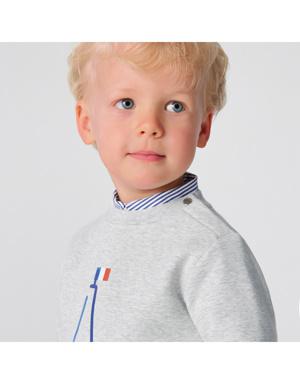 Açık Gri Erkek Bebek Eyfel Temalı Sweatshirt