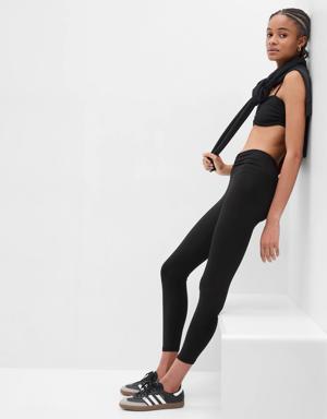 Gap Fit Recycled Sky High Rise Power Ruched Leggings black