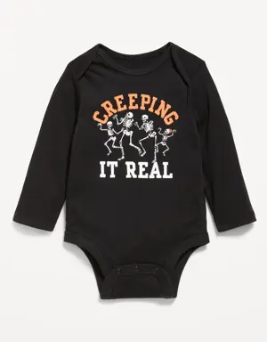 Old Navy Unisex Long-Sleeve Graphic Bodysuit for Baby black