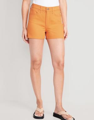 High-Waisted Wow Jean Shorts -- 3-inch inseam orange
