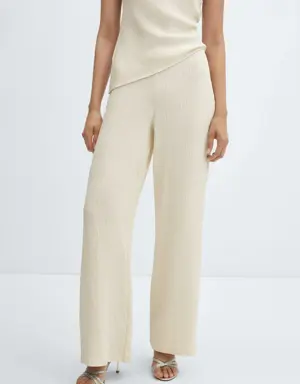 Textured wideleg trousers