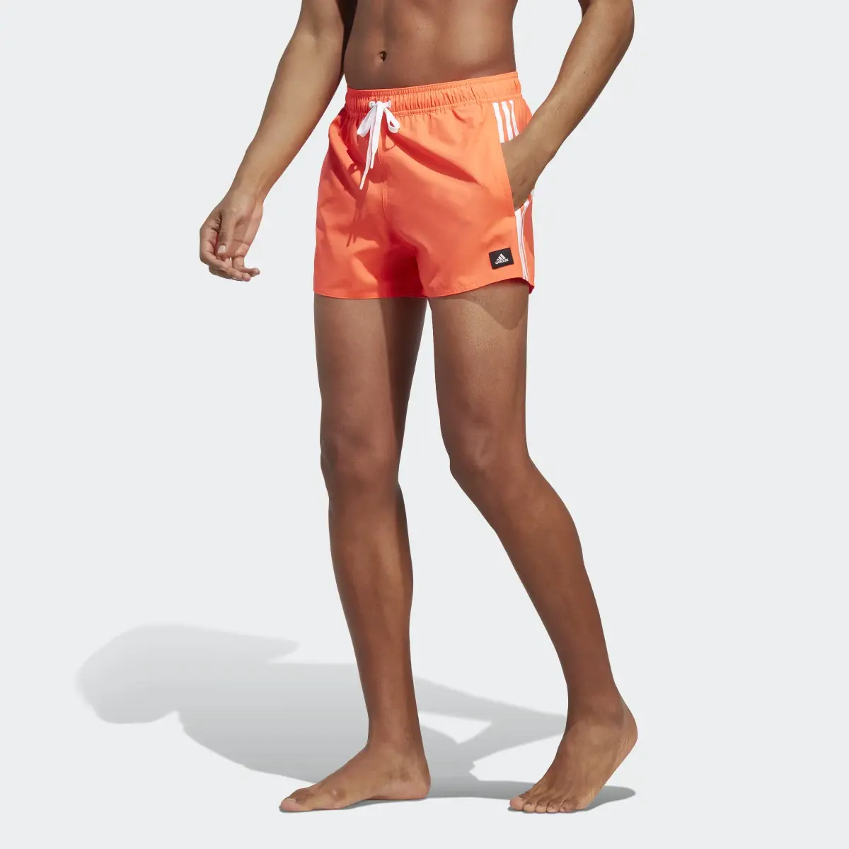 Adidas 3-Stripes CLX Very-Short-Length Swim Shorts. 1