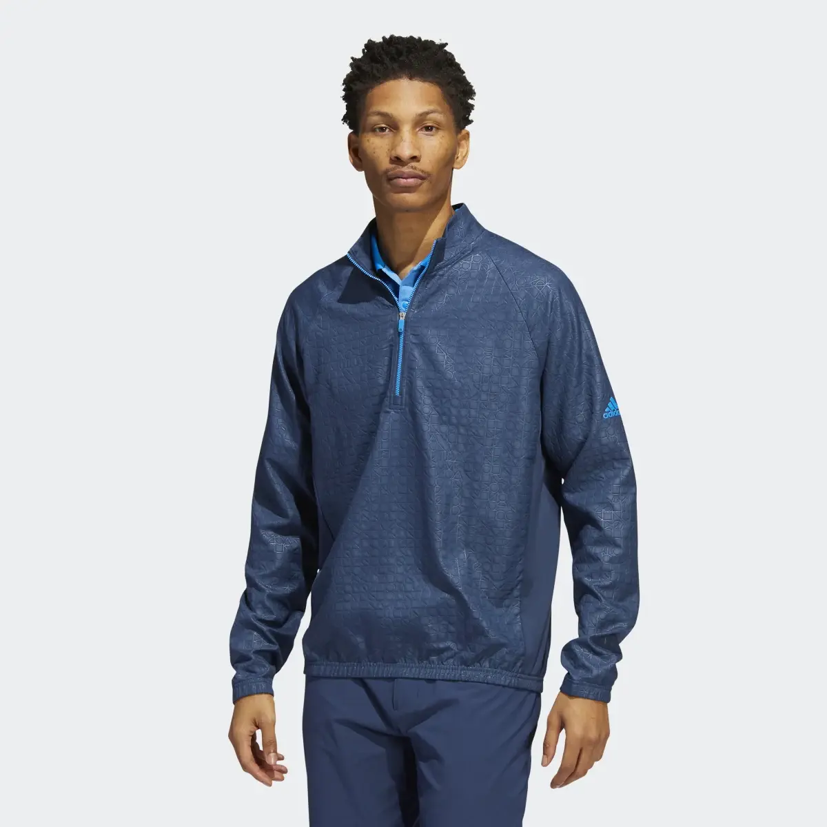 Adidas Debossed Quarter-Zip Pullover. 2