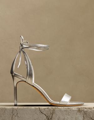 Margaux Leather Sandal silver