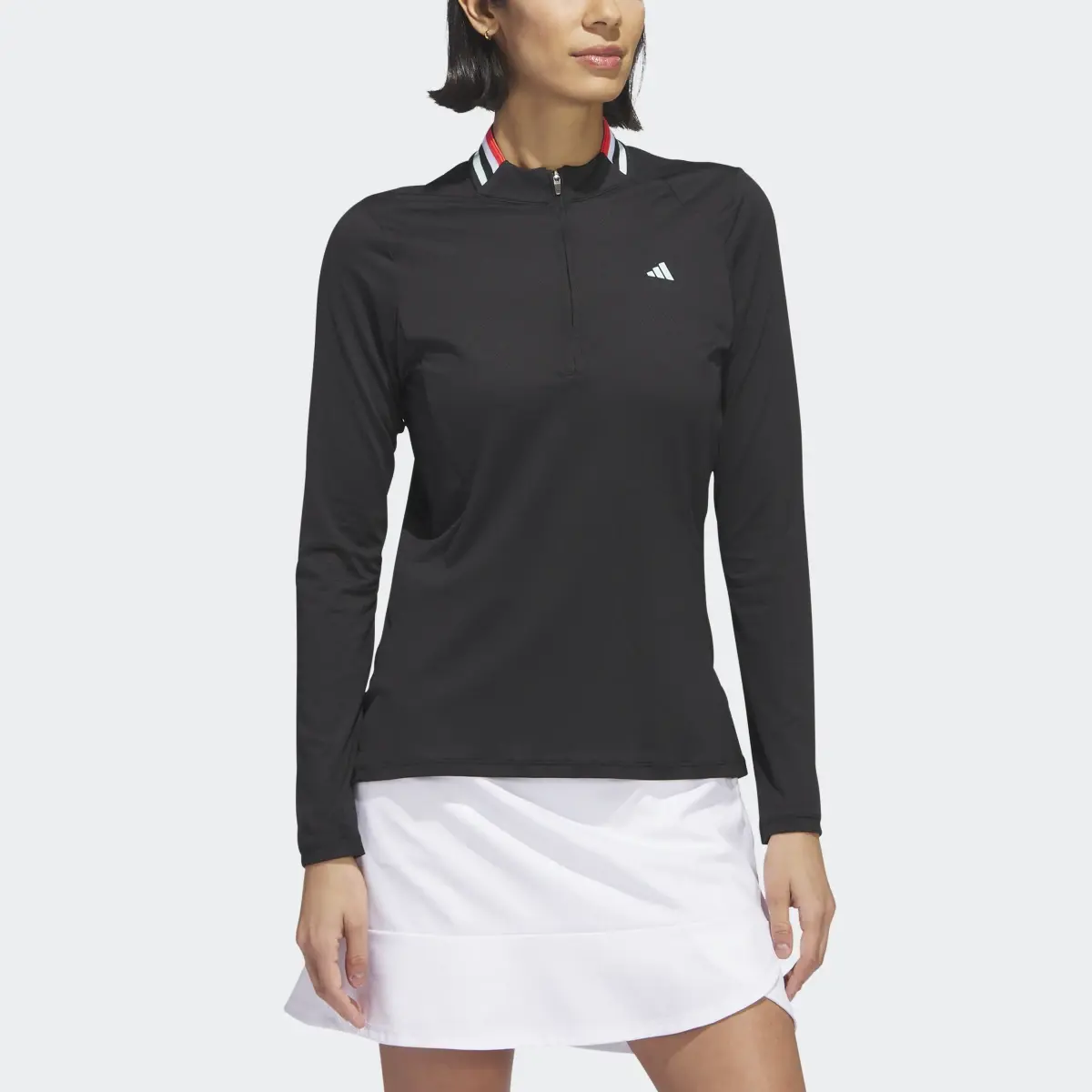 Adidas Ultimate365 Tour Long Sleeve Mock Polo Shirt. 1