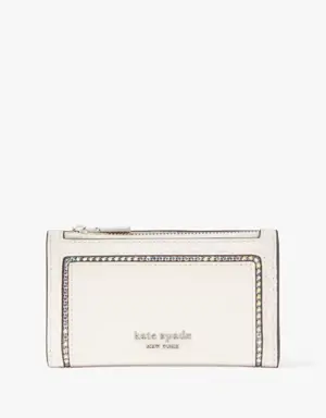 Morgan Crystal Inlay Small Slim Bifold Wallet