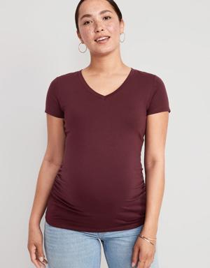 Old Navy Maternity V-Neck Side-Shirred T-Shirt red