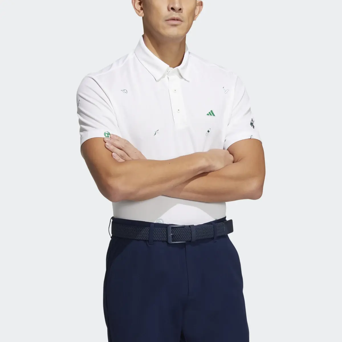 Adidas Play Green Monogram Polo Shirt. 1