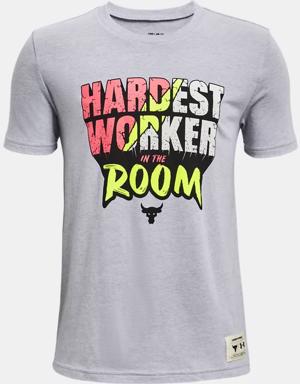 Boys' Project Rock Hardest Worker In The Room Short Sleeve