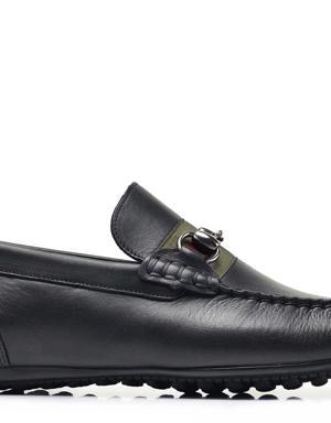 Siyah Yazlık Bağcıksız Erkek Ayakkabı -94411-