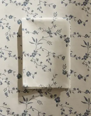 Floral-print cotton napkin