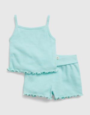 Gap Baby 100% Organic Cotton Mix and Match Rib Outfit Set green