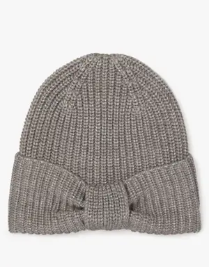 Metallic Bow Beanie