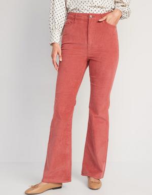 Higher High-Waisted Flare Corduroy Pants for Women pink