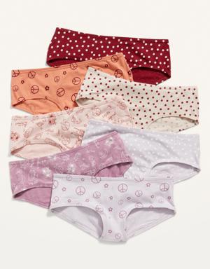 Printed Hipster Underwear 7-Pack for Girls multi