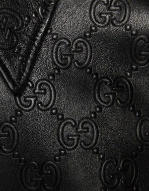 Embossed GG leather bomber
