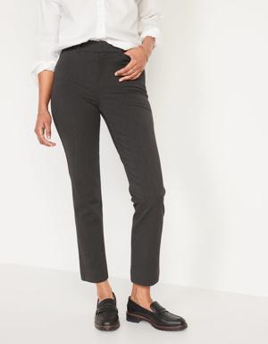 High-Waisted Pixie Straight Ankle Pants gray
