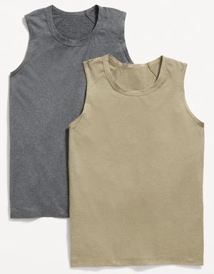 Old Navy Cloud 94 Soft Go-Dry Cool Performance Tank 2-Pack for Boys gray