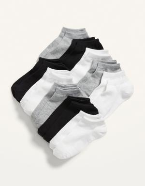 Gender-Neutral Ankle Socks 10-Pack for Kids gray