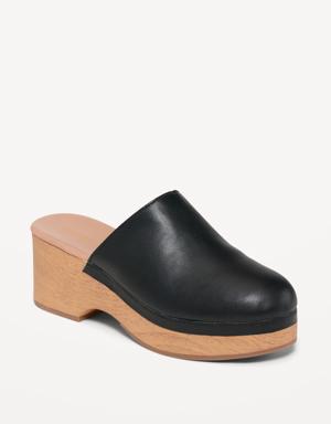 Faux-Leather Classic Clogs for Women gray