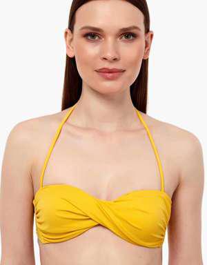 63508 Sarı Burgu Straplez Bikini Üstü