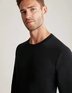 Kaşmir Karışım Siyah Uzun Kollu T-Shirt