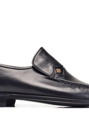 Siyah Klasik Bağcıksız Kösele Erkek Ayakkabı -62001-