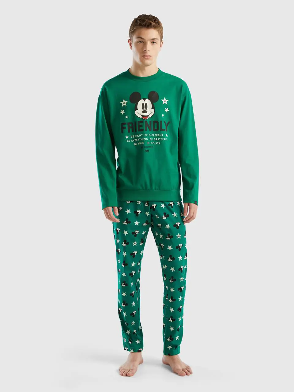 Benetton pyjamas with neon mickey mouse print. 1